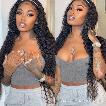 13X1 Curly Front Lace Wig Human Hair 180 Density 10A Unprocessed Real Human Deep Curly Hair Real Human Wig 26 Inch Wholesale